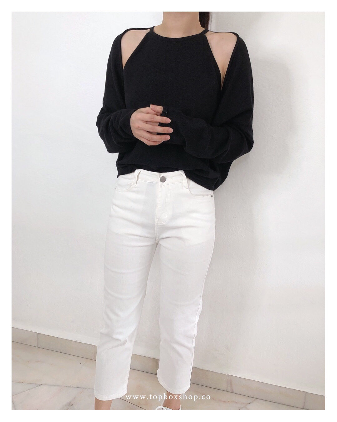 HIGHWAIST WHITE JEANS TROUSERS