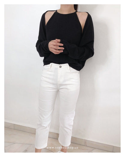 HIGHWAIST WHITE JEANS TROUSERS