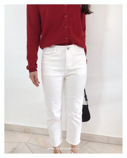 HIGHWAIST WHITE JEANS TROUSERS