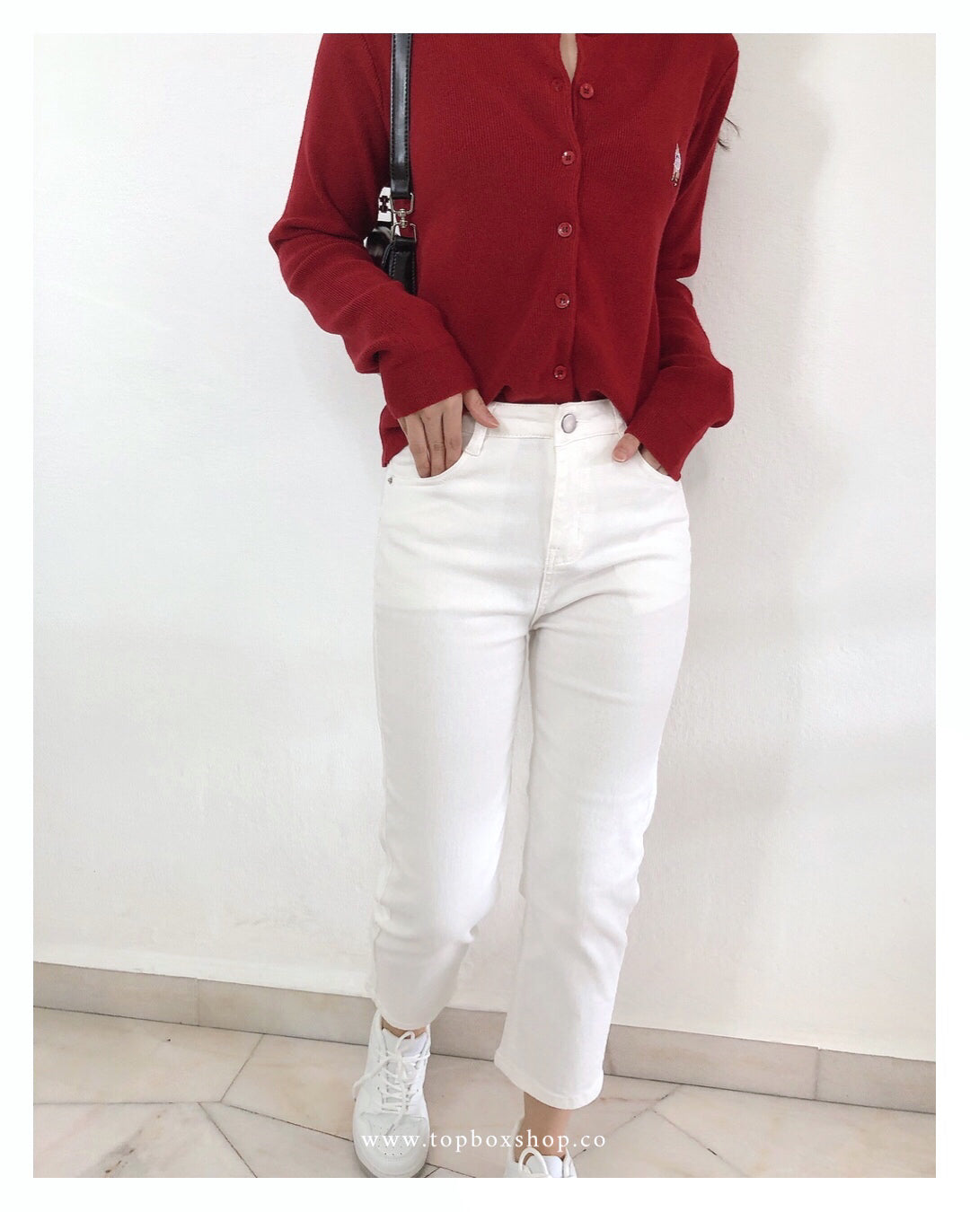 HIGHWAIST WHITE JEANS TROUSERS