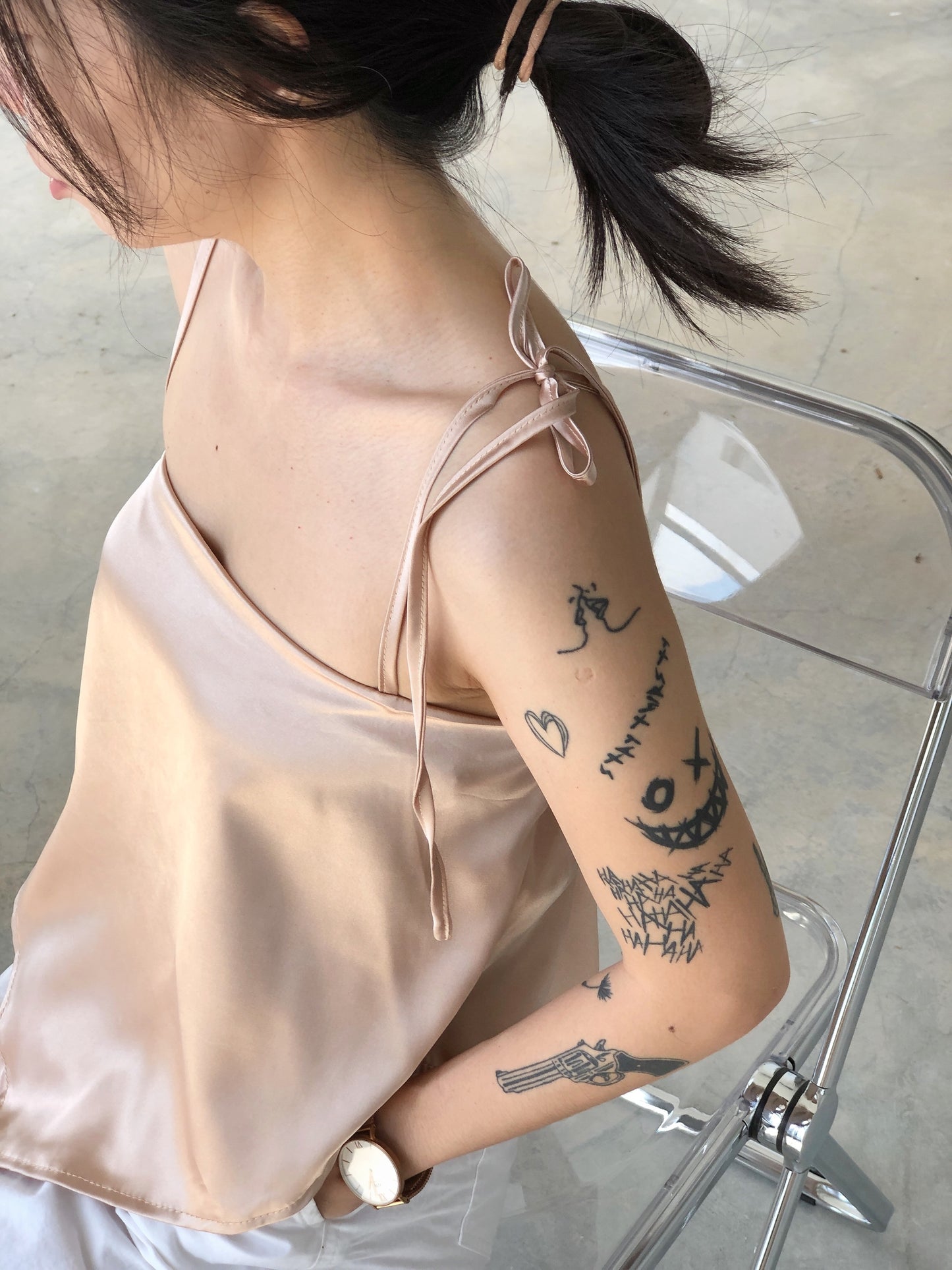 MOLLY TOP IN SKYBLUE/MAROON/CHAMPAGNE