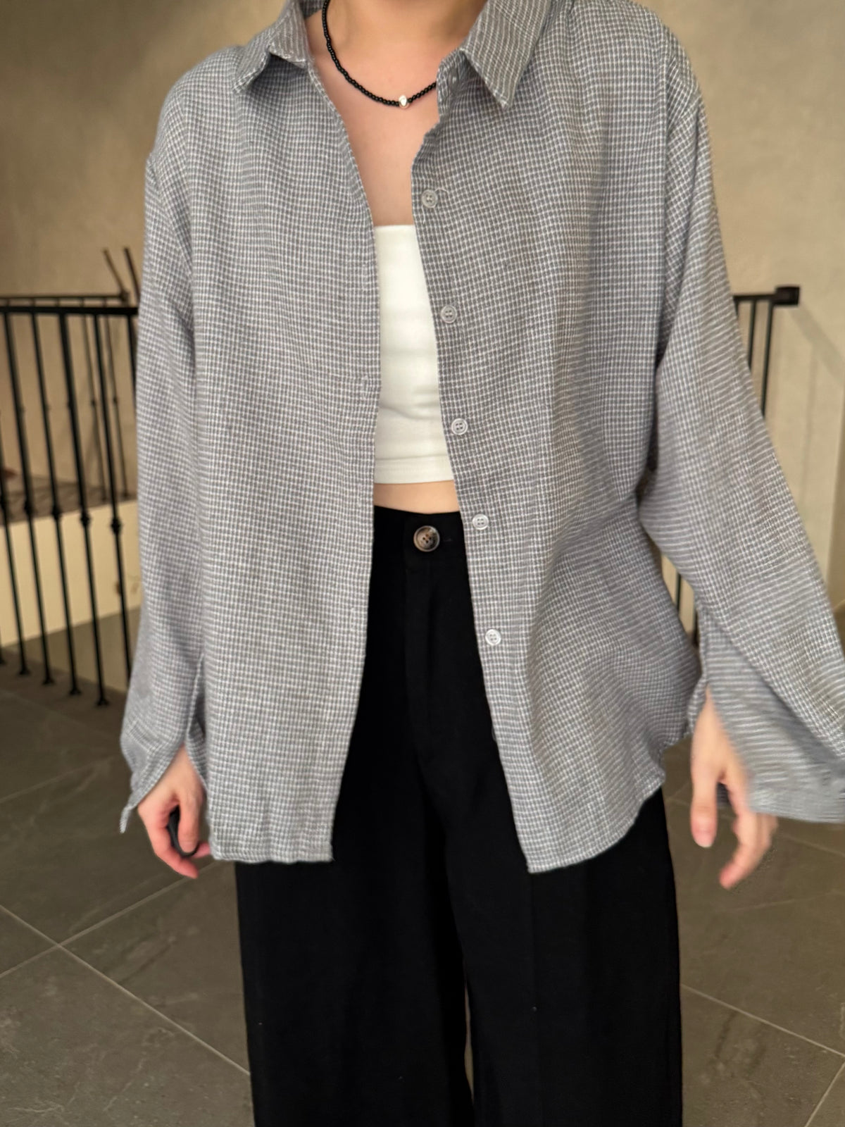 DEDDIE BLOUSE IN GREY