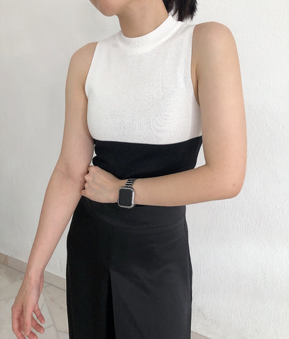 B&W KNIT SINGLET