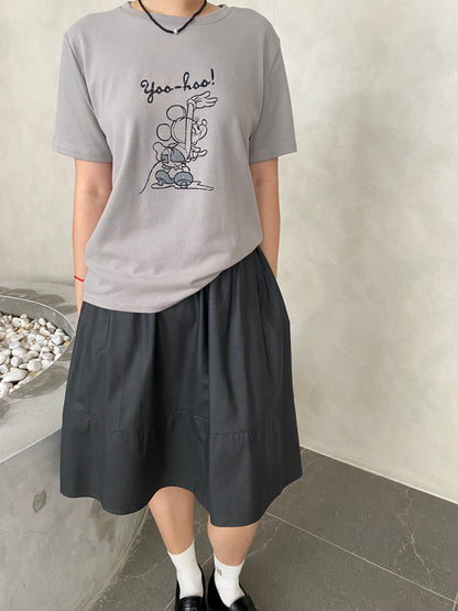 JOJO LEATHER SKIRT IN GREY