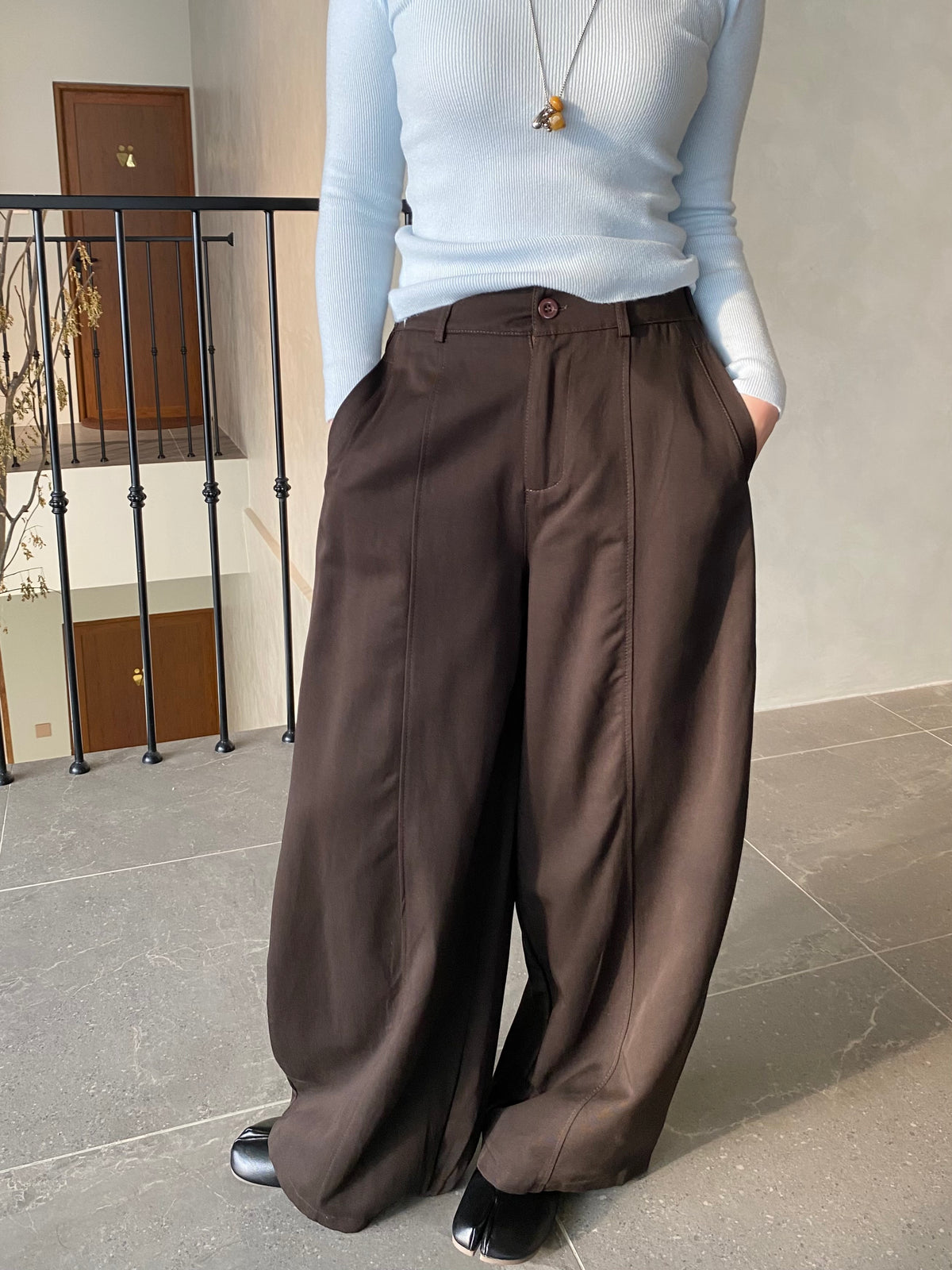 MOVA BARREL TROUSERS IN TEAWHITE/BROWN/BLACK