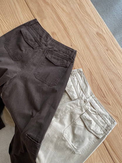 VELLA TROUSERS PANTS IN BROWN/KHAKI