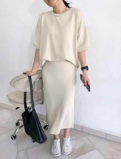 KNIT SET(TOP+SKIRT)
