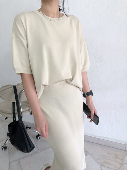 KNIT SET(TOP+SKIRT)