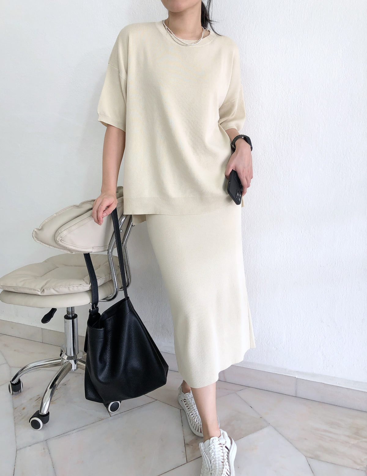 KNIT SET(TOP+SKIRT)