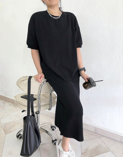 KNIT SET(TOP+SKIRT)