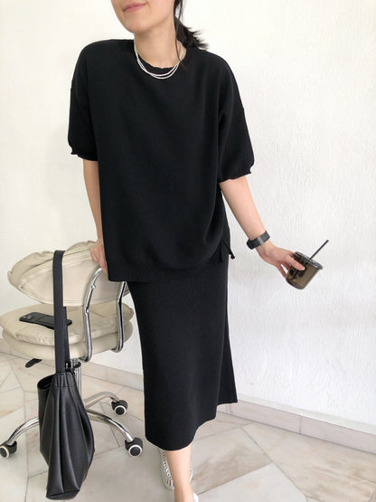 KNIT SET(TOP+SKIRT)