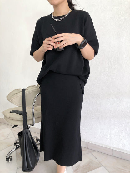 KNIT SET(TOP+SKIRT)