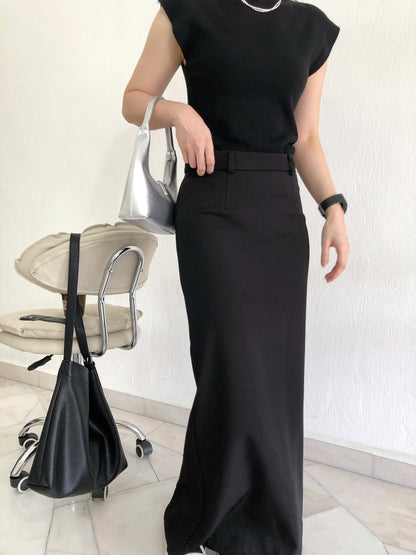 CECE BLACK SKIRT(HIGHWAIST)