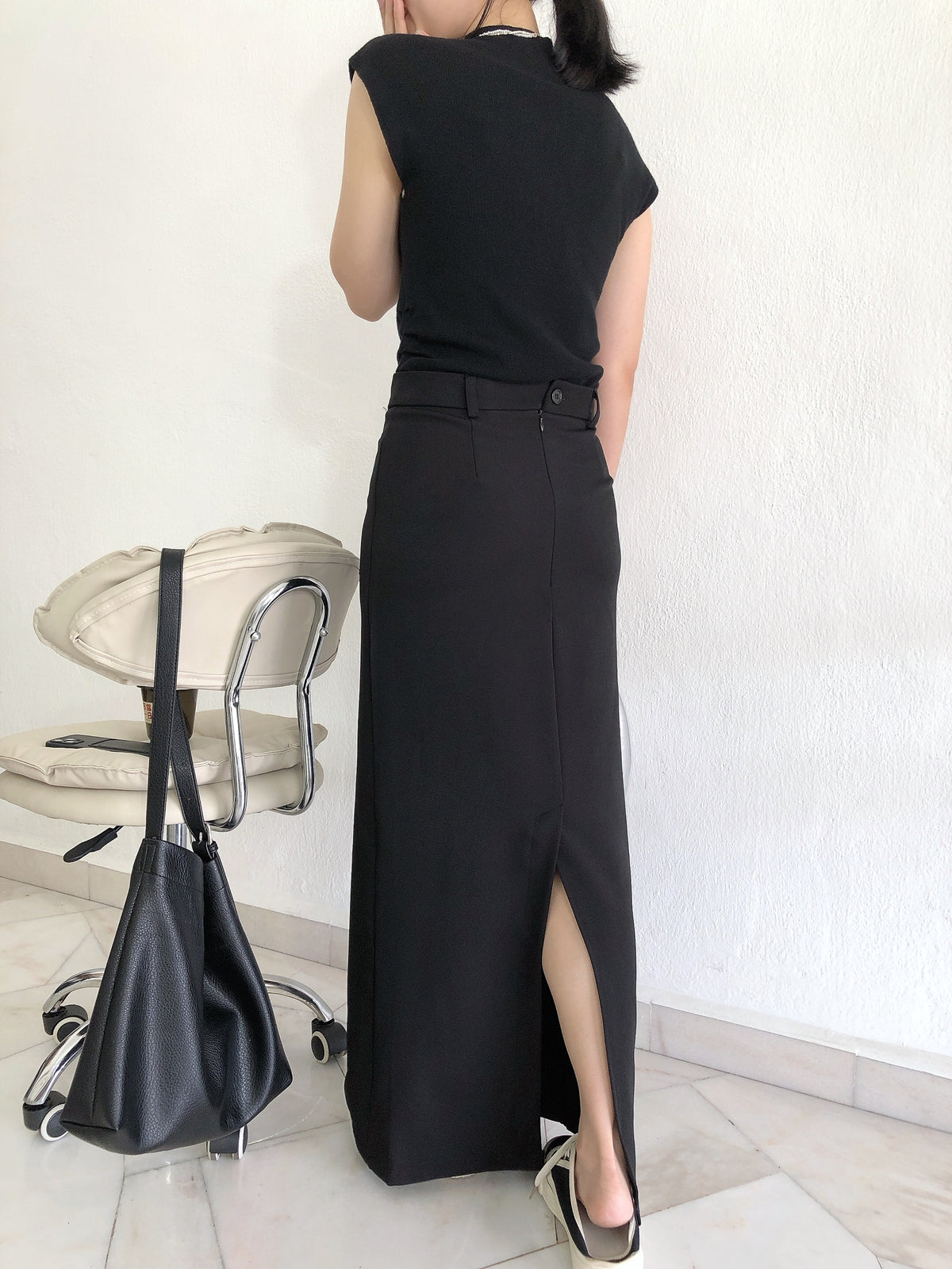 CECE BLACK SKIRT(HIGHWAIST)