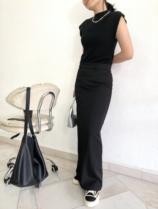 CECE BLACK SKIRT(HIGHWAIST)