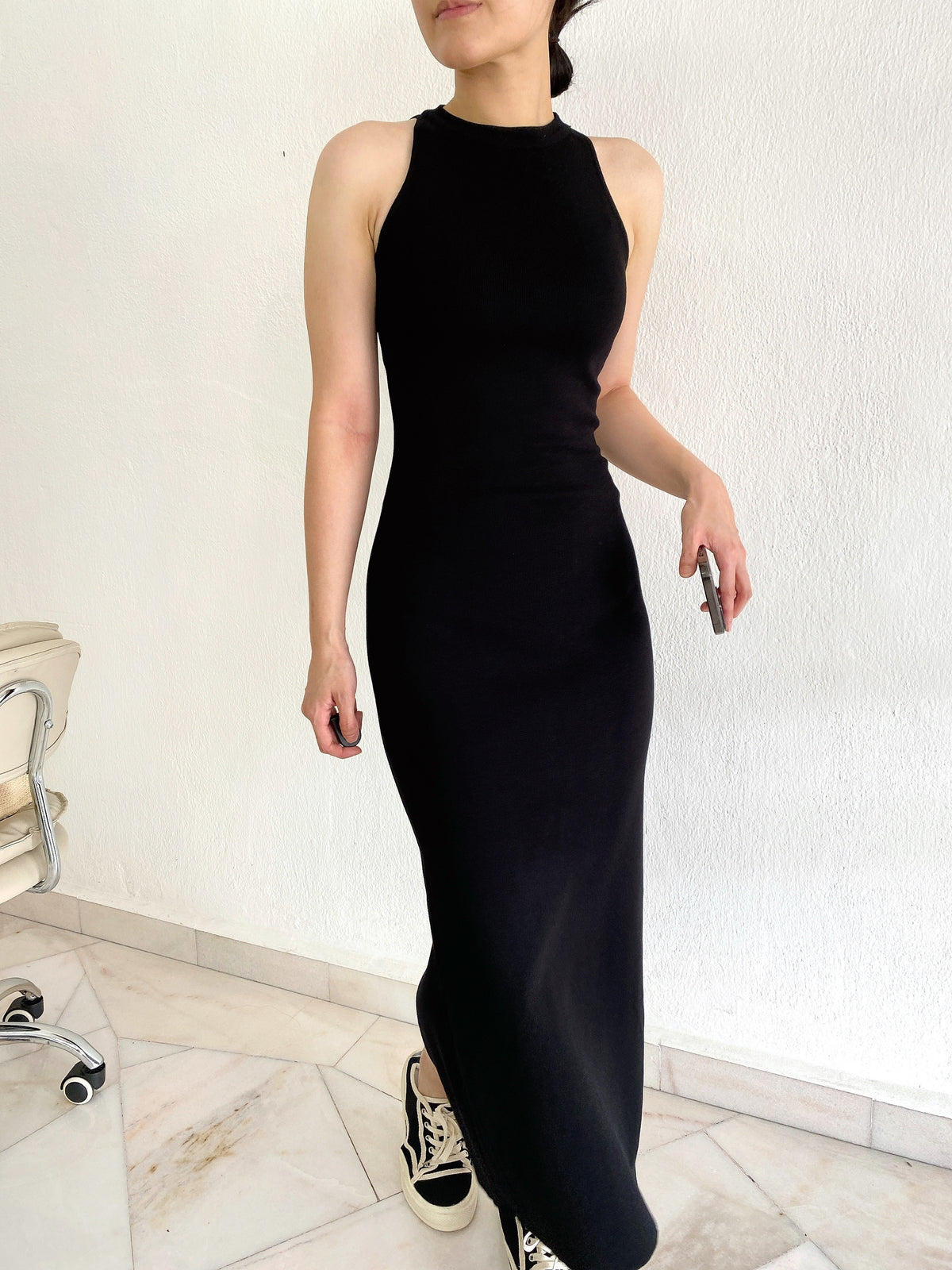BLACK KNIT DRESS