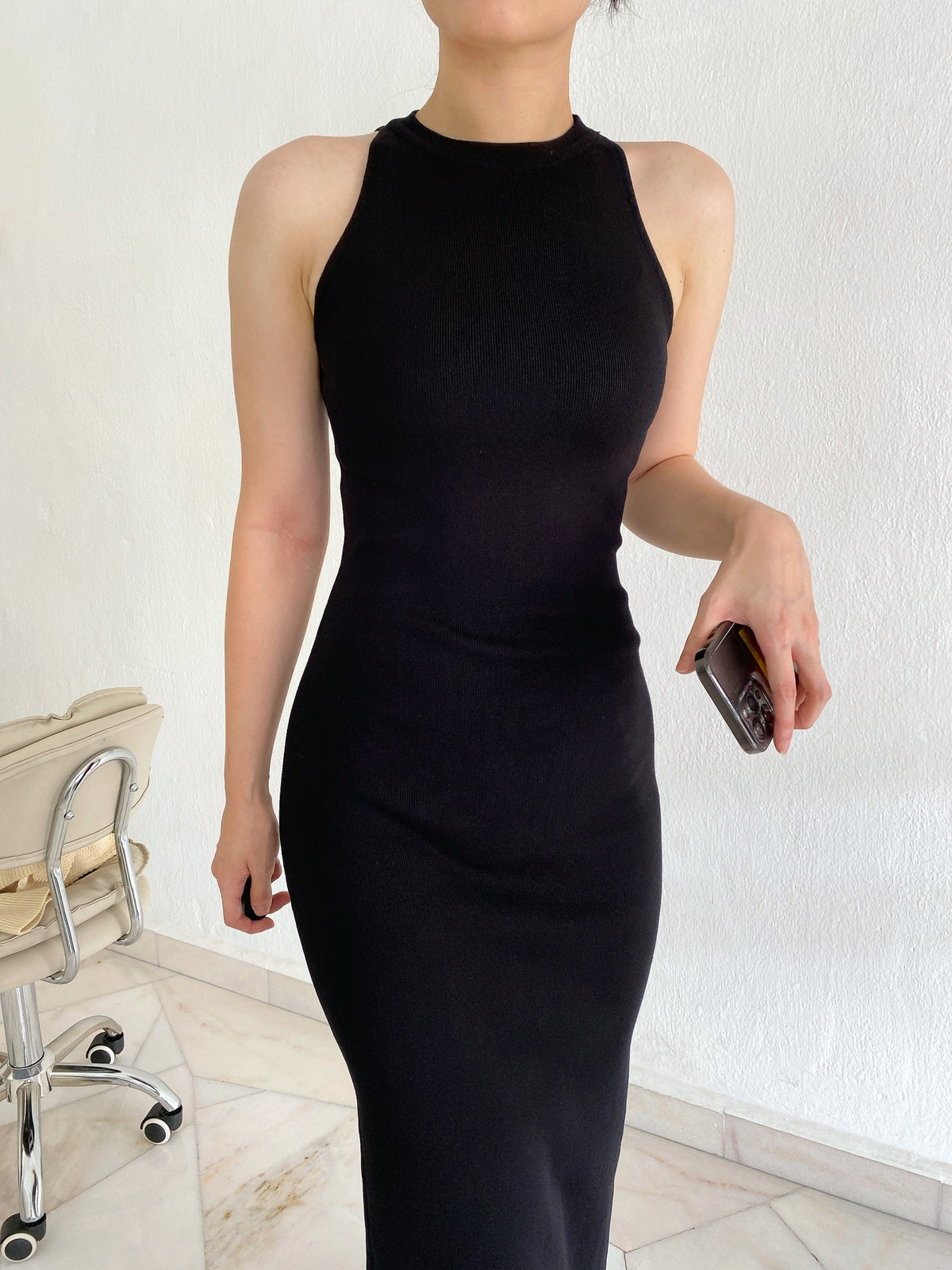 BLACK KNIT DRESS