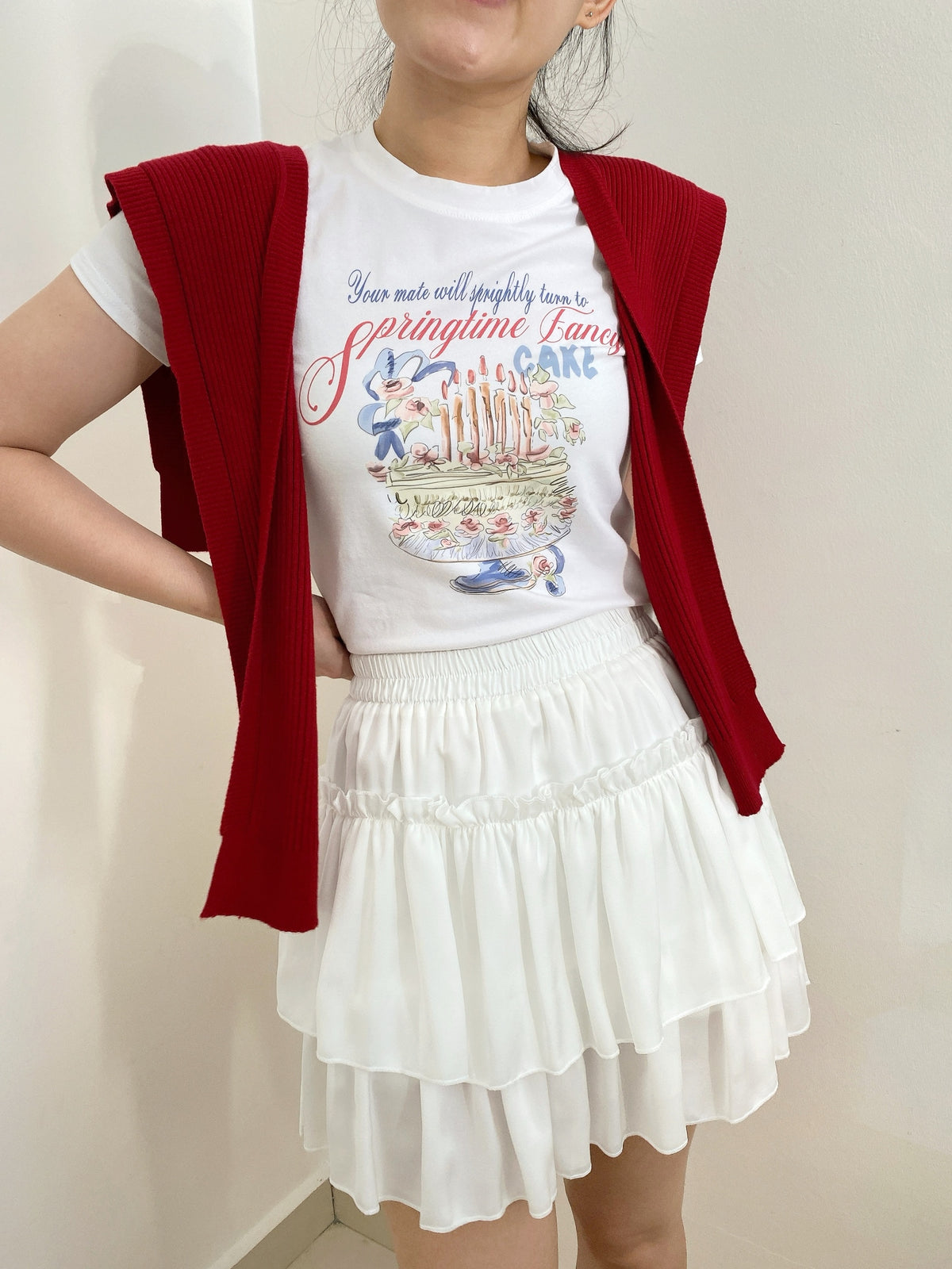 BASIC CROP TEE (CAKE)