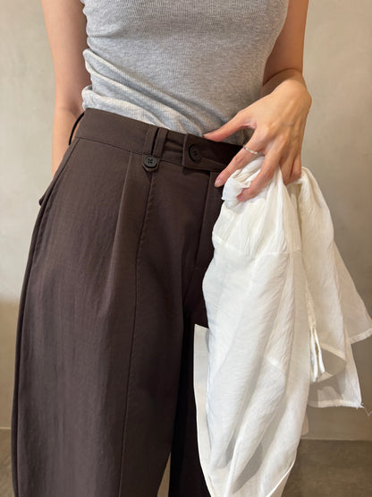 DENNIS BARREL TROUSERS IN BLACK/BROWN