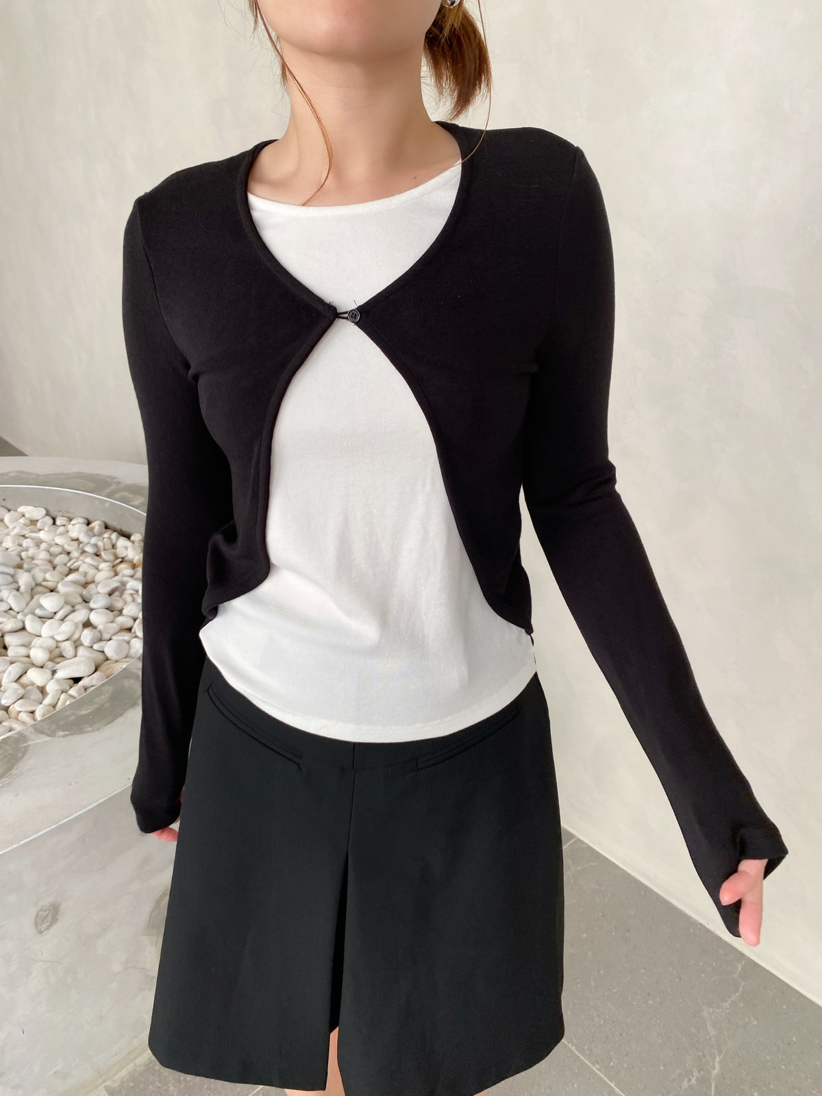 DOBI LONG SLEEVE TOP IN BROWN/BLACK