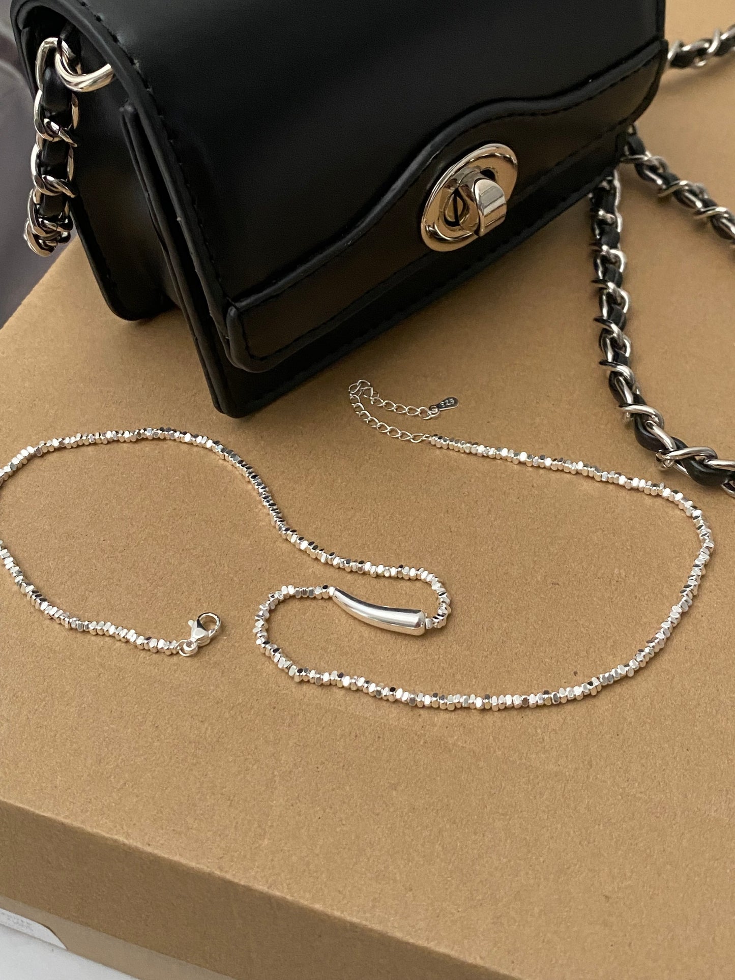 SILVER BEAD NECKLACE