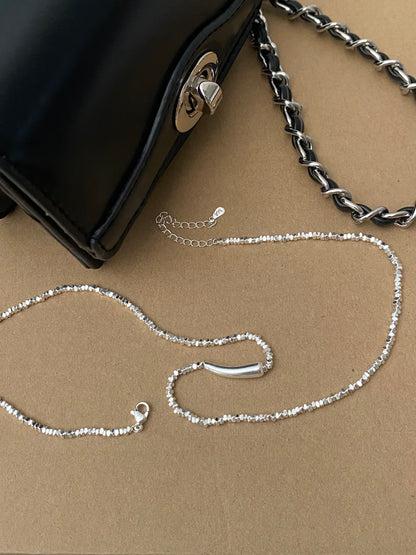 SILVER BEAD NECKLACE