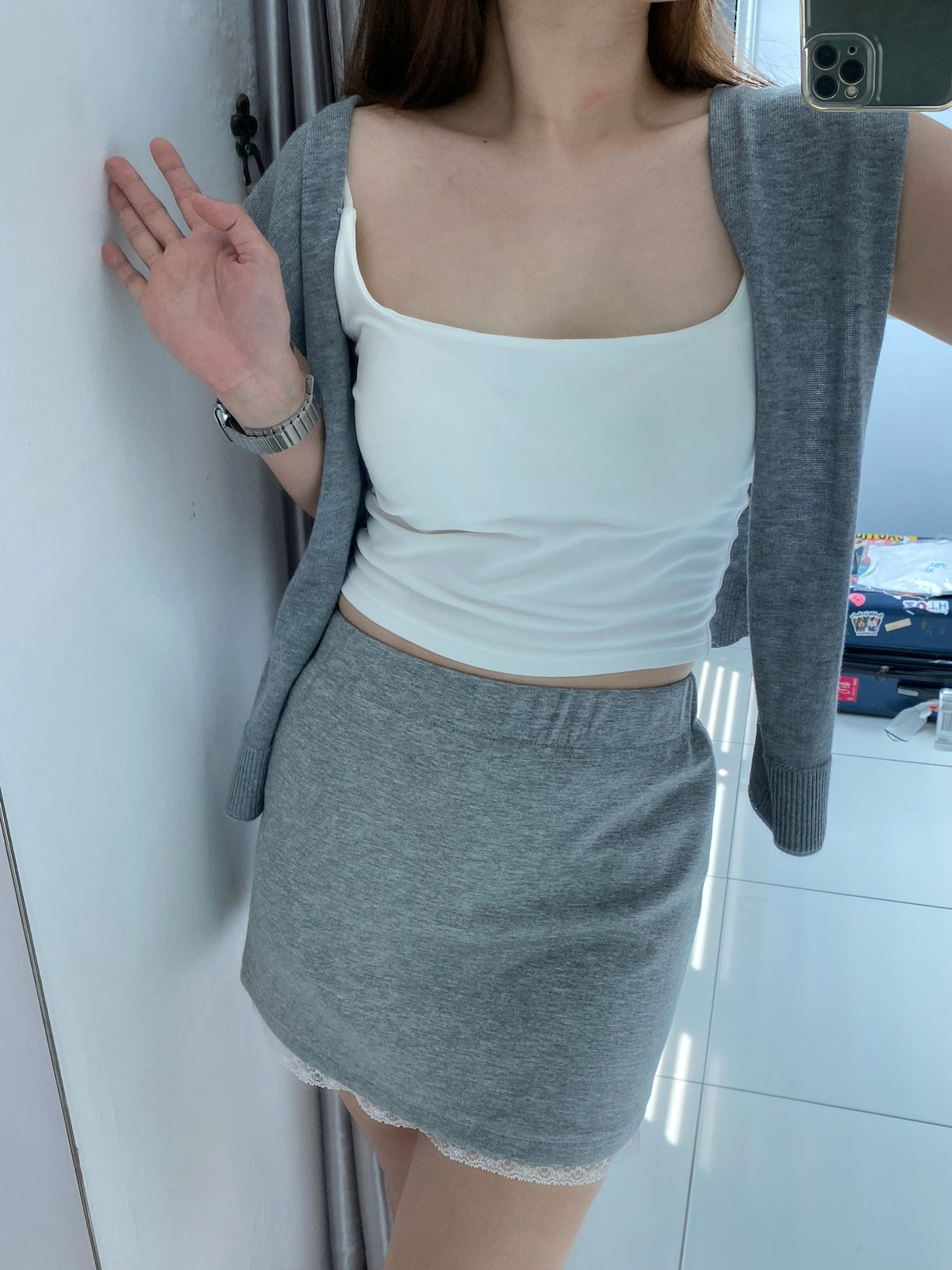 LACE COTTON SKIRT