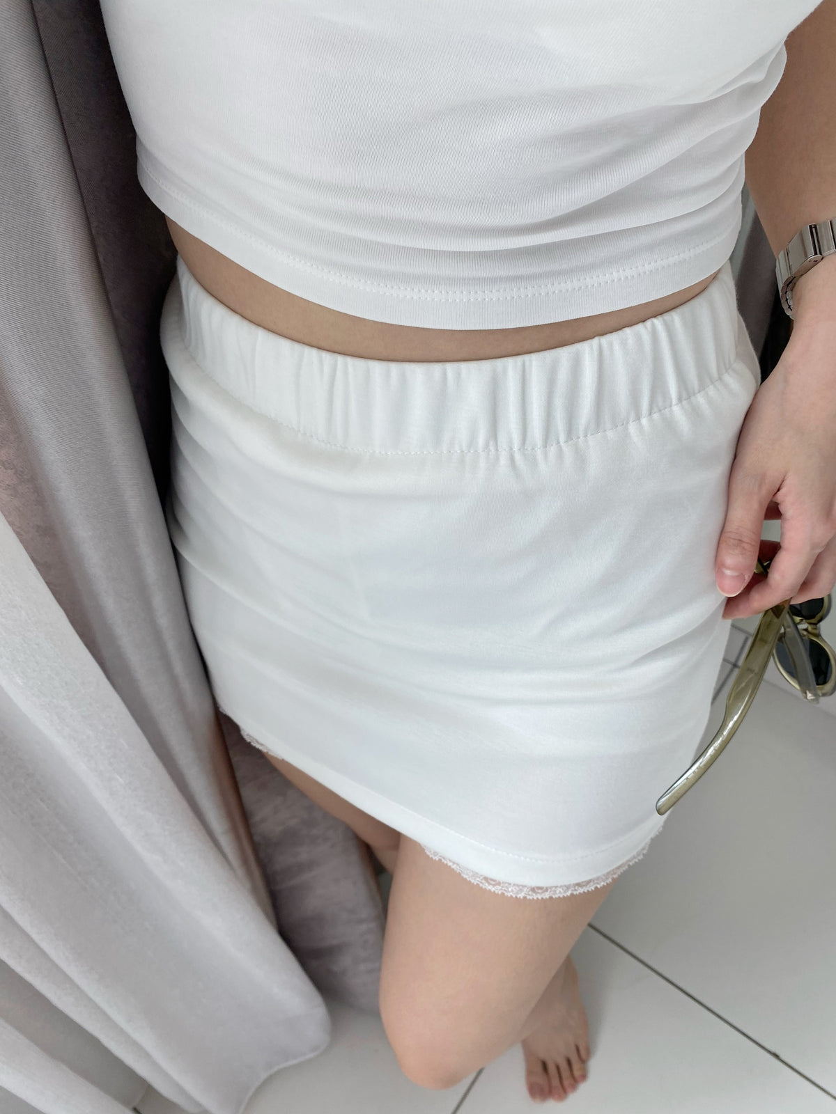 LACE COTTON SKIRT