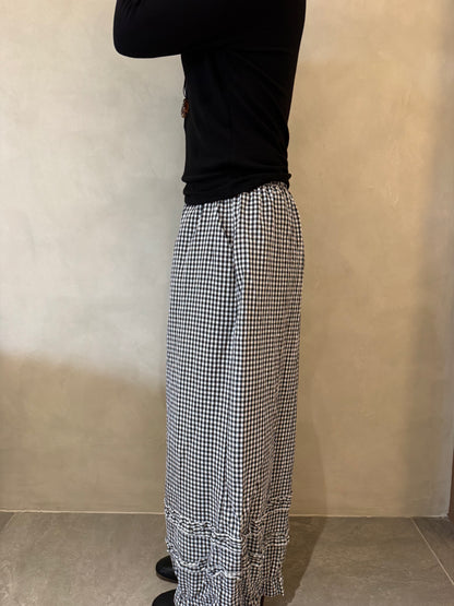 PLAID B&W TROUSERS PANTS