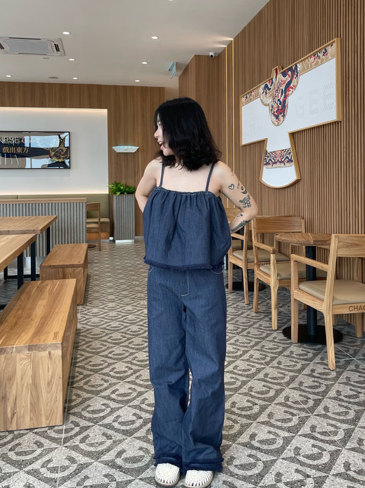 DENIM SET SINGLET + TROUSERS