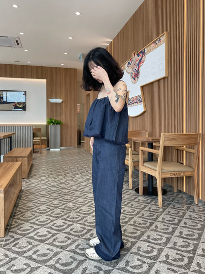 DENIM SET SINGLET + TROUSERS