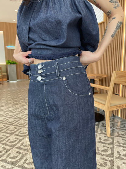 DENIM SET SINGLET + TROUSERS