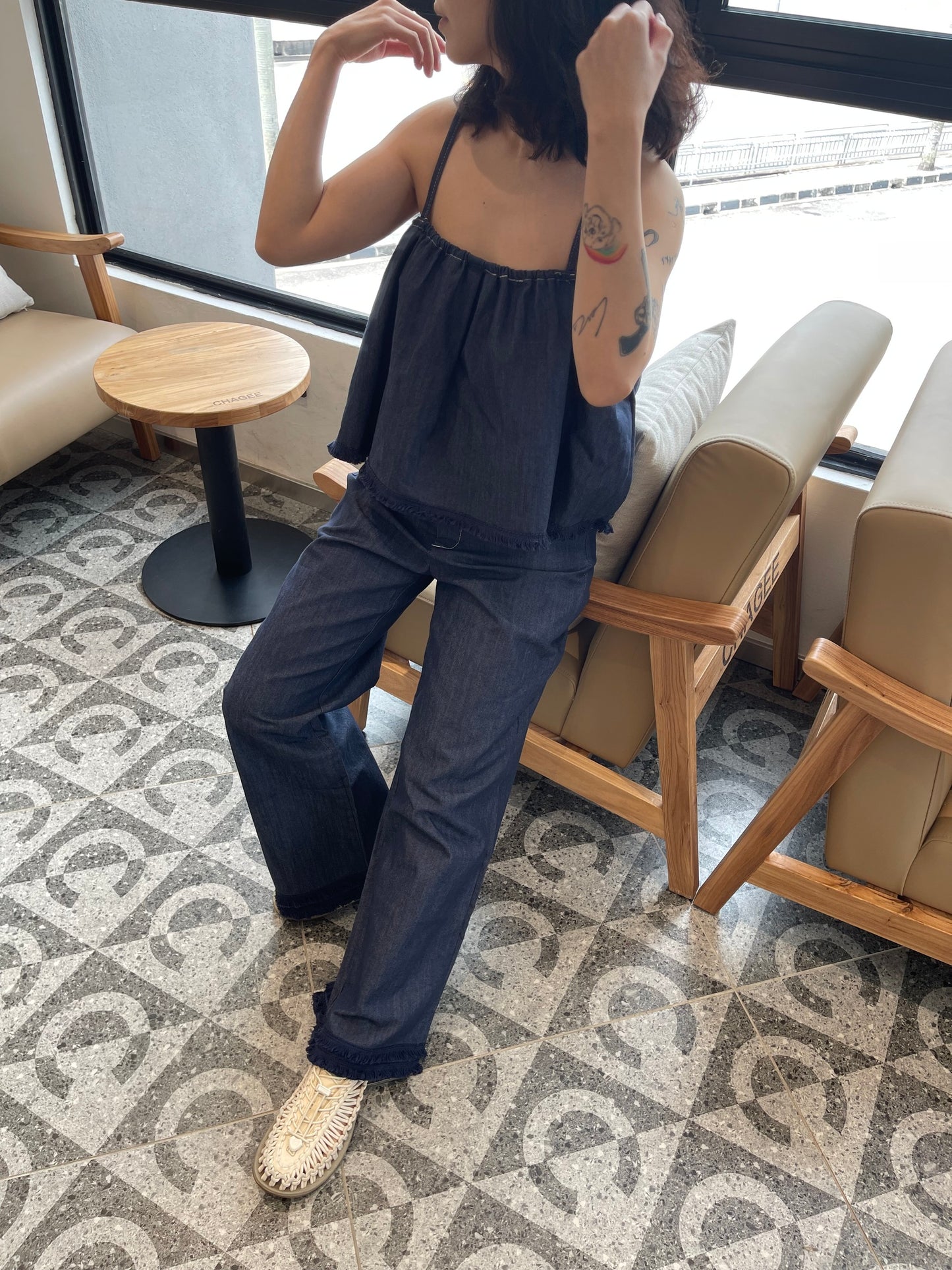 DENIM SET SINGLET + TROUSERS