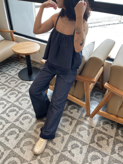 DENIM SET SINGLET + TROUSERS
