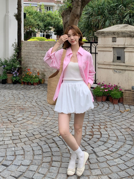 MINI BUBBLE SKIRT IN WHITE/BLACK
