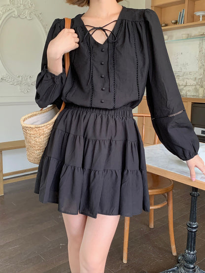 LANA BLOUSE SET IN BLACK