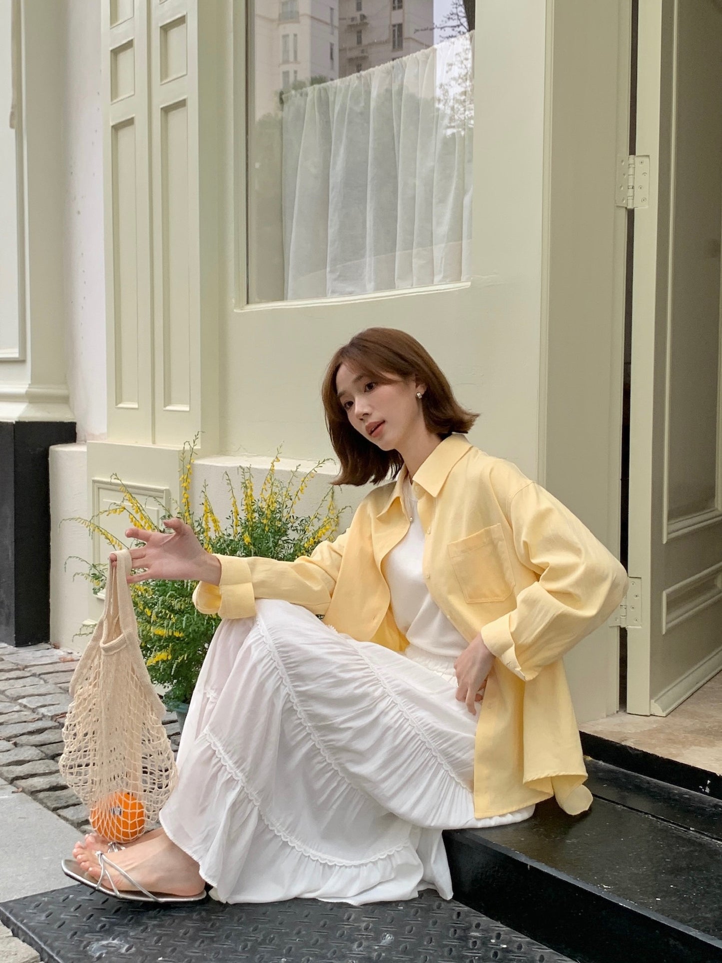 VINCE BLOUSE IN PINK/BLUE/YELLOW/GREEN (4 COLOR)