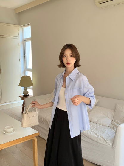 VINCE BLOUSE IN PINK/BLUE/YELLOW/GREEN (4 COLOR)