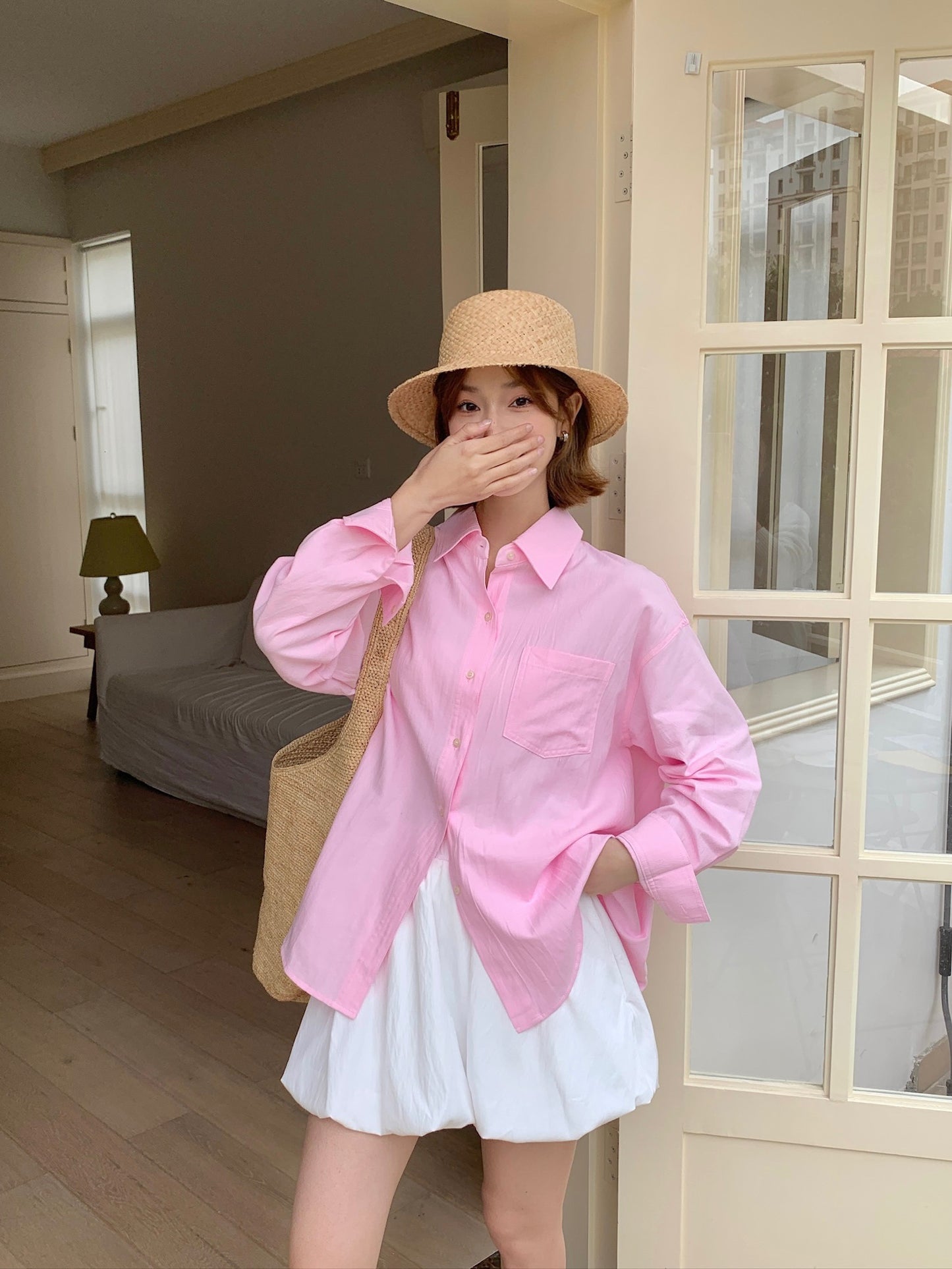 VINCE BLOUSE IN PINK/BLUE/YELLOW/GREEN (4 COLOR)