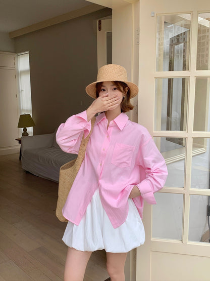 VINCE BLOUSE IN PINK/BLUE/YELLOW/GREEN (4 COLOR)