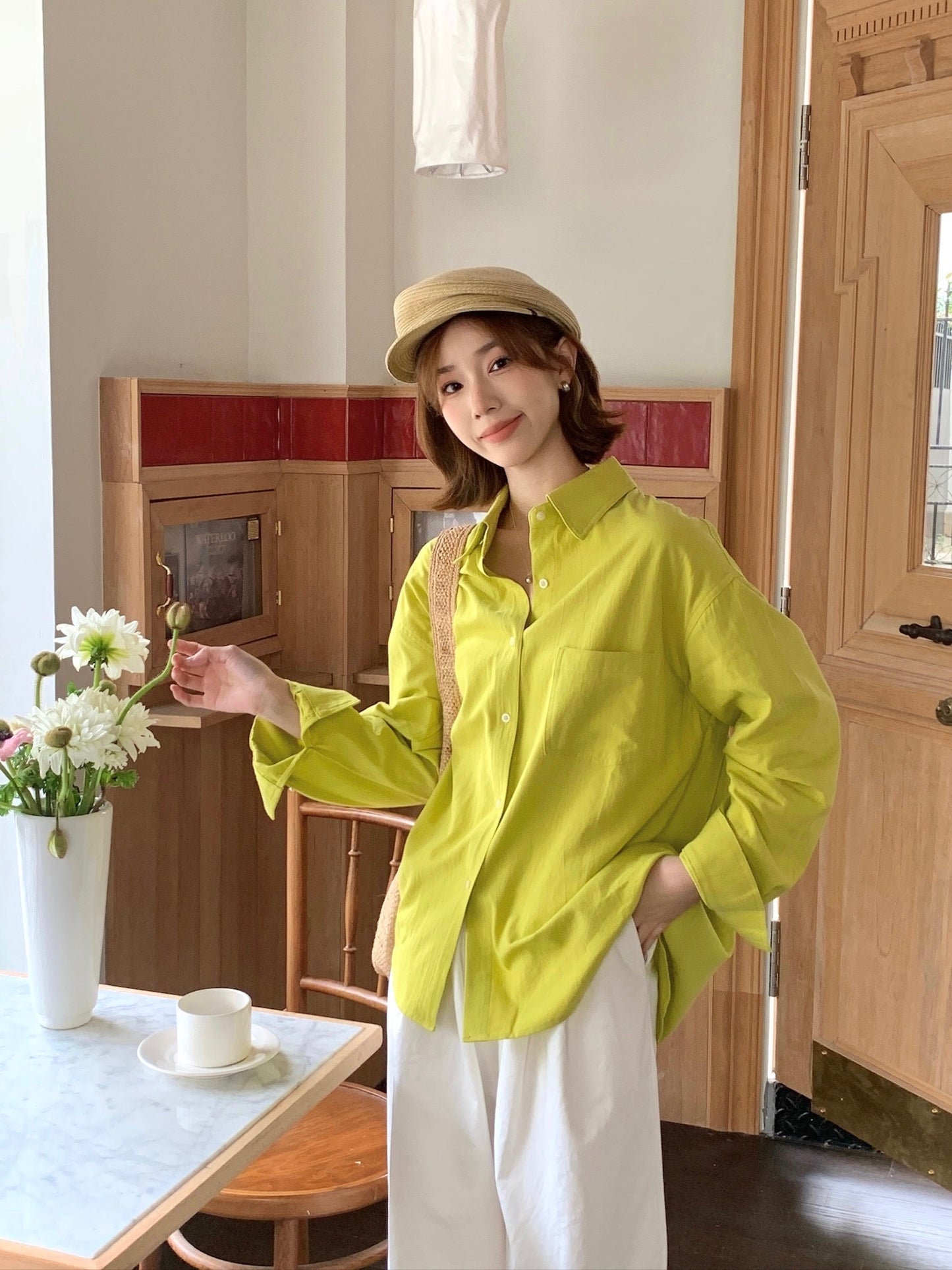 VINCE BLOUSE IN PINK/BLUE/YELLOW/GREEN (4 COLOR)