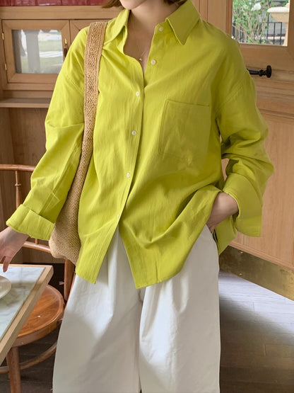 VINCE BLOUSE IN PINK/BLUE/YELLOW/GREEN (4 COLOR)