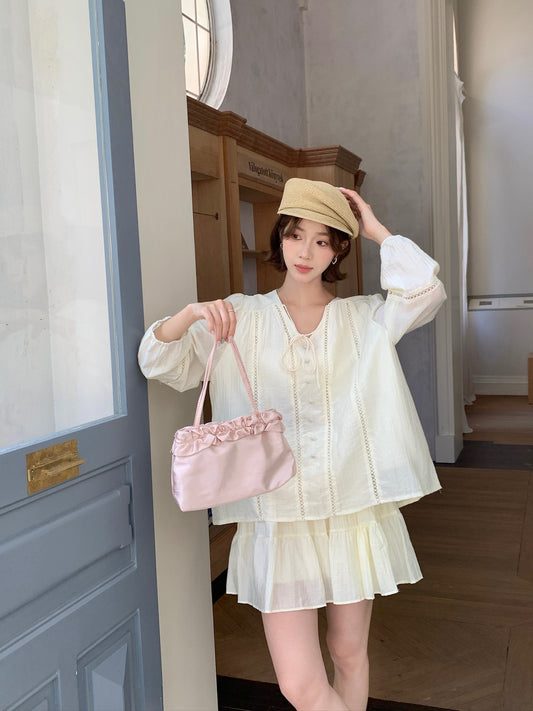 LANA BLOUSE SET IN BEIGE