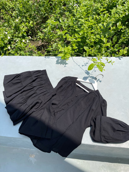 LANA BLOUSE SET IN BLACK