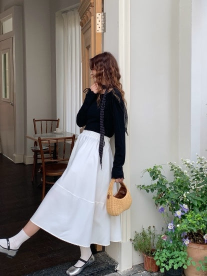 RIBBON KNIT TOP IN BLUE/BLACK/PINK