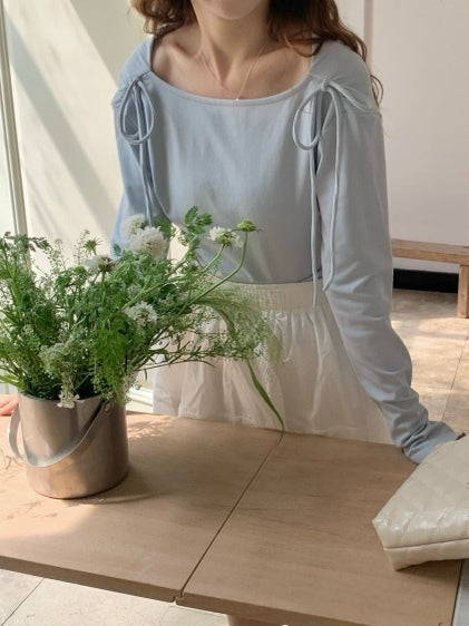 RIBBON KNIT TOP IN BLUE/BLACK/PINK