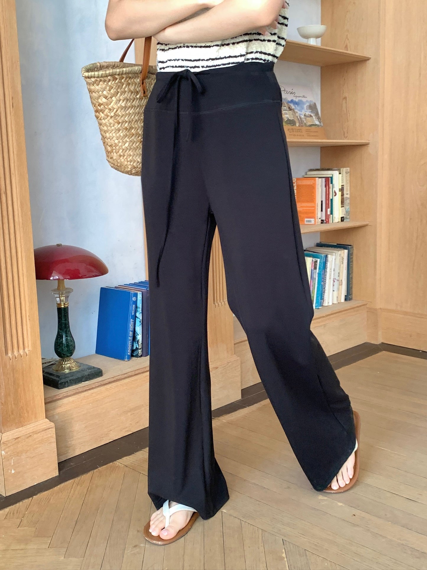 SARAH TROUSERS IN WHITE/BLACK/GREY