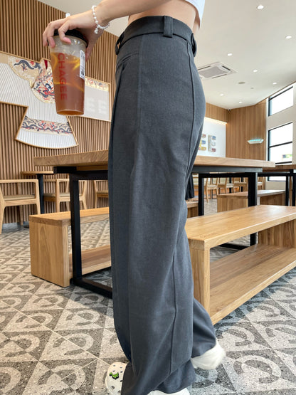HIGH WAIST TROUSERS IN GREY