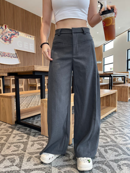 HIGH WAIST TROUSERS IN GREY