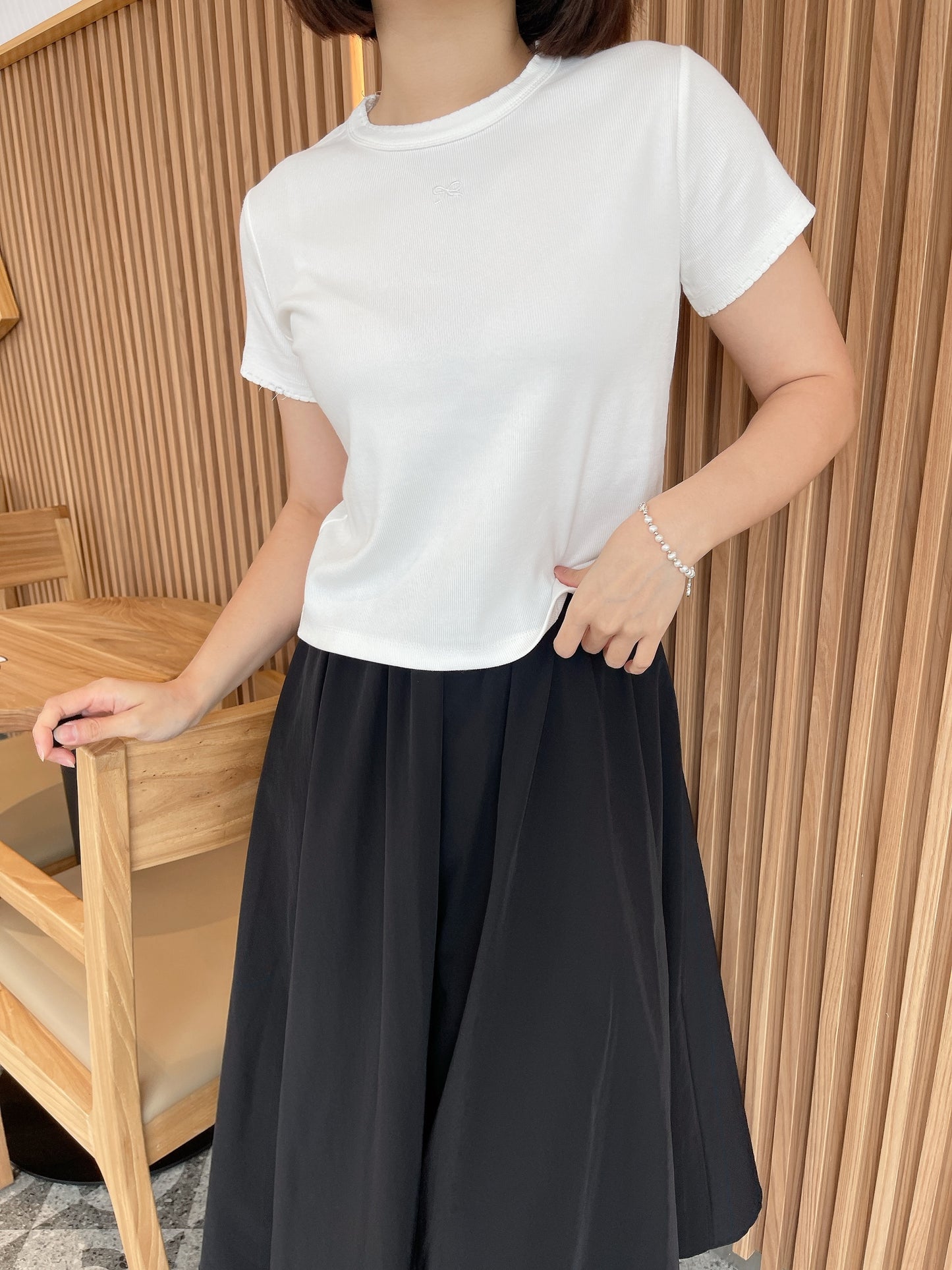 BOBO RIBBON TEE IN WHITE/BLACK/YELLOW/BLUE